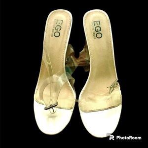 EGO CLEAR Wrap Around Straps and Platform Heels Size 8
